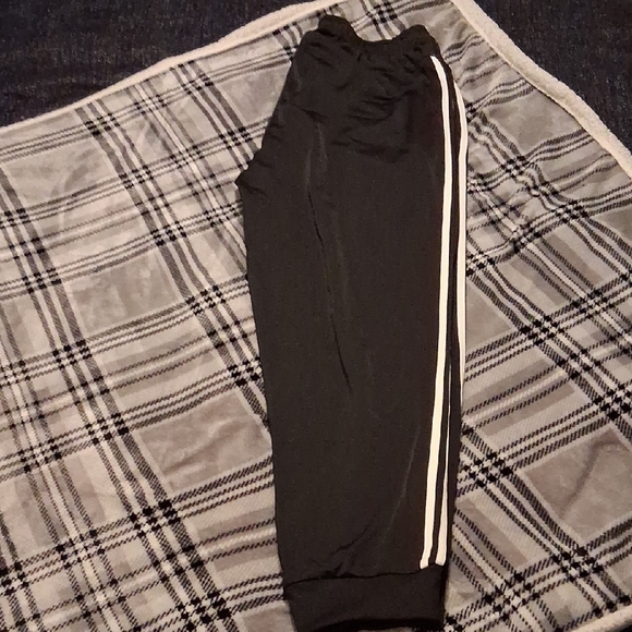 Adidas Black Joggers with White Stripes - Picture 2 of 2